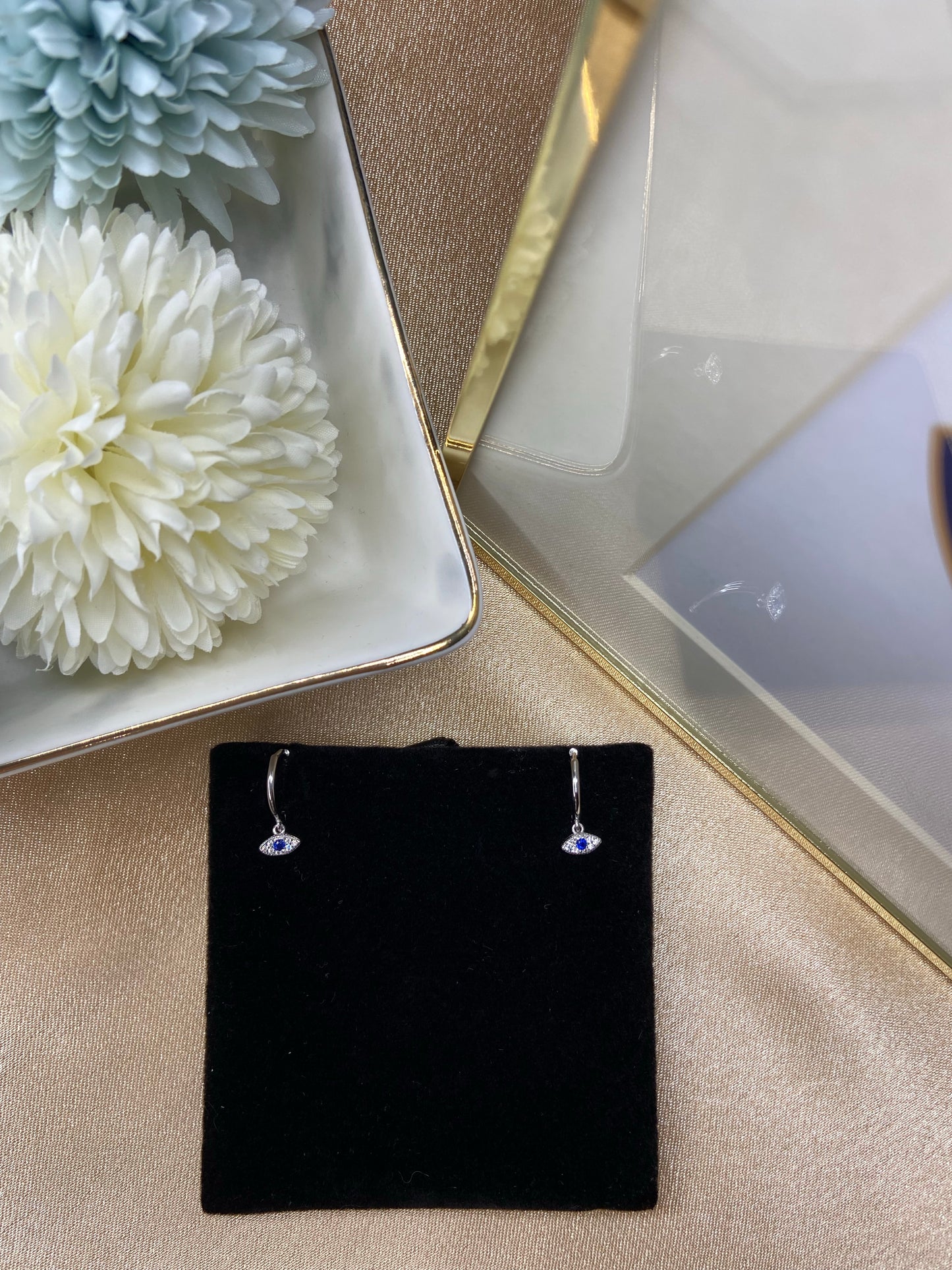 Evil Eye Huggie Earrings