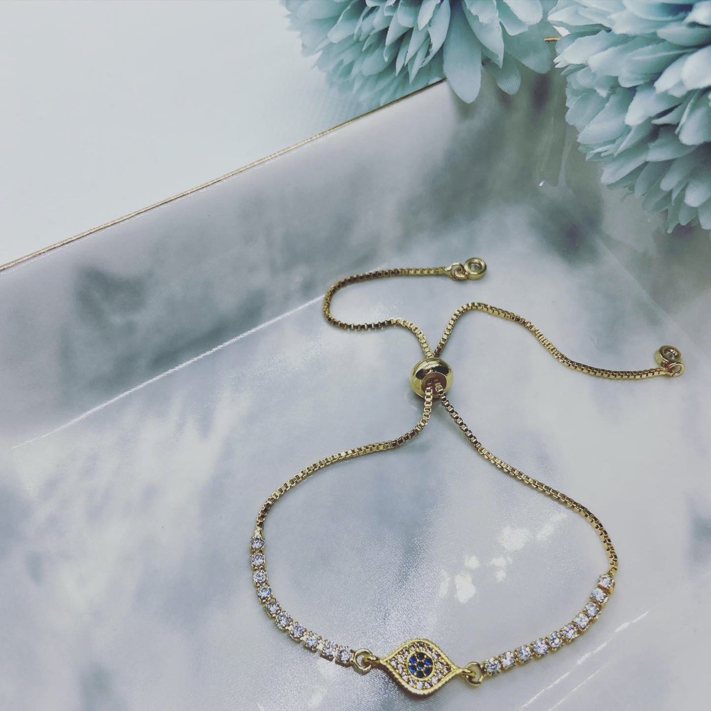 Mini Evil Eye Slider Bracelet